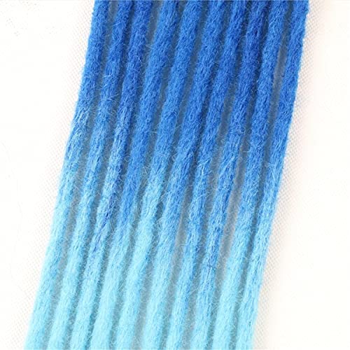 Handmade Single Ended Dreadlock Extensions Crochet Locs Braids 22inch 10 Strands/Pack Synthetic Ombre Dreadlocks Punk Reggae Hair Hip-Hop Style Crochet Braids(10 Strands, Black Ombre Blue)