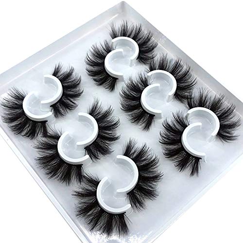 HBZGTLAD 5pairs/6 Pairs Fluffy False Eyelashes Natural Faux Mink Strip 3D Lashes Pack (MDF-12)