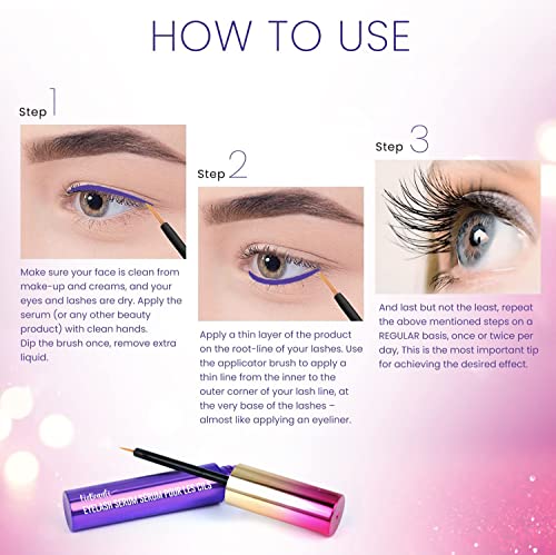 Premium Eyelash Serum by VieBeauti, Lash boosting Serum for Longer, Fuller Thicker Looking Lashes (3ML), (Packaging May Vary)