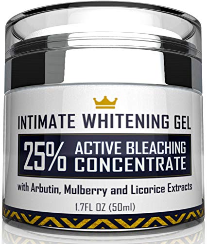 Intimate Whitening Cream - Made in USA Skin Lightening Gel for Body, Face, Bikini and Sensitive Areas - Underarm Bleaching Cream with Mulberry Extract, Arbutin, Licorice Extract - 1.7 oz