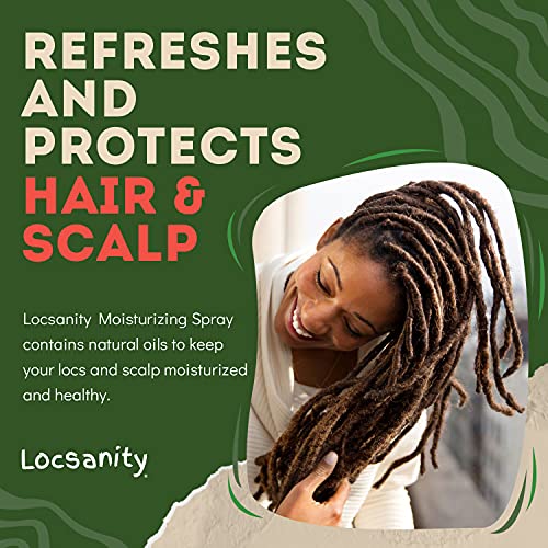 Locsanity Daily Moisturizing Refreshing Spray for Locs, Dreadlocks - Rose Water and Peppermint Hair Scalp Moisturizer, Dreadlock Spray - Natural Loc Care and Maintenance (8oz