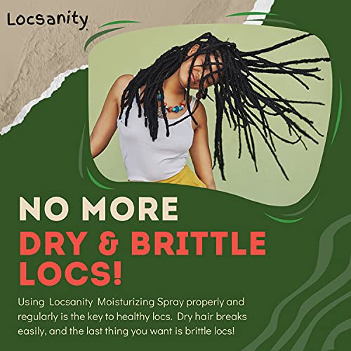 Locsanity Daily Moisturizing Refreshing Spray for Locs, Dreadlocks - Rose Water and Peppermint Hair Scalp Moisturizer, Dreadlock Spray - Natural Loc Care and Maintenance (8oz