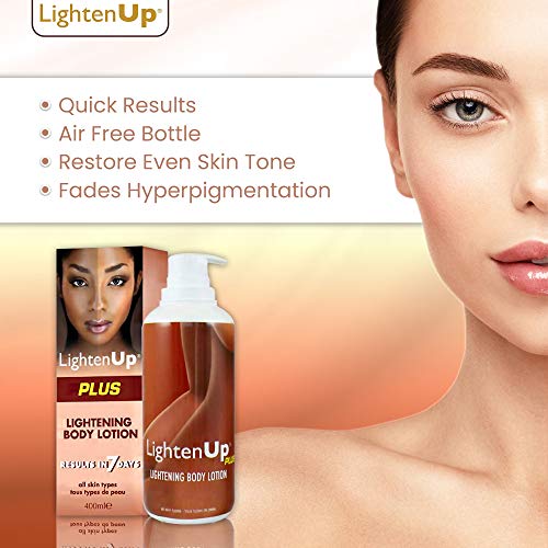 LightenUp, Skin Lightening Lotion | 13.5 Fl oz / 400ml | Hyperpigmentation Treatment , Fade Dark Spot on: Body, Knees, Elbows, Hands, Underarms | with Jamaican Castor Oil and Shea Butter