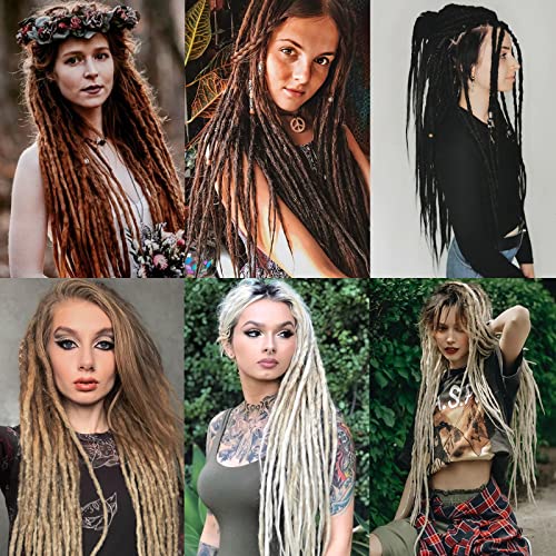 Leeven 24 Inch Synthetic Dreadlock Extensions 20 Strands Hippie Single Beauty Coliseum