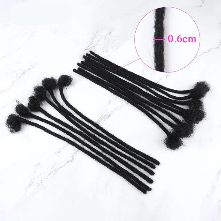 6 inch 30 Strands Loc Extensions Human Hair for Women/Men Can Be Dyed Bleached Curled 100% Full Handmade Permanent Dreadlock Extensions 0.6cm Width