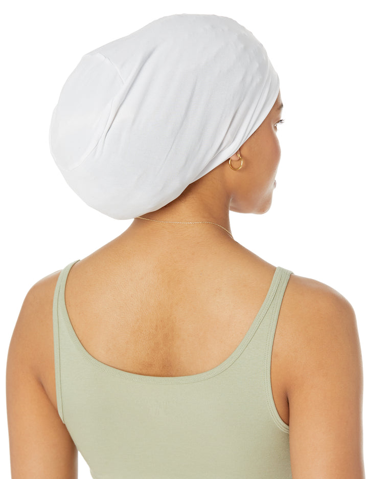 Dreadlocks locs hair cap bonnet for men and women - white