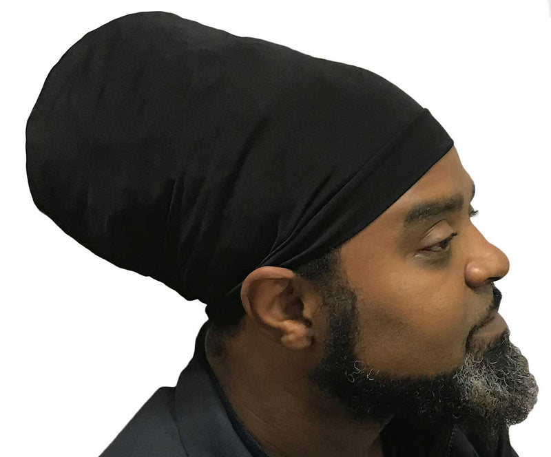 Dreadlocks locs hair cap bonnet for men and women - black
