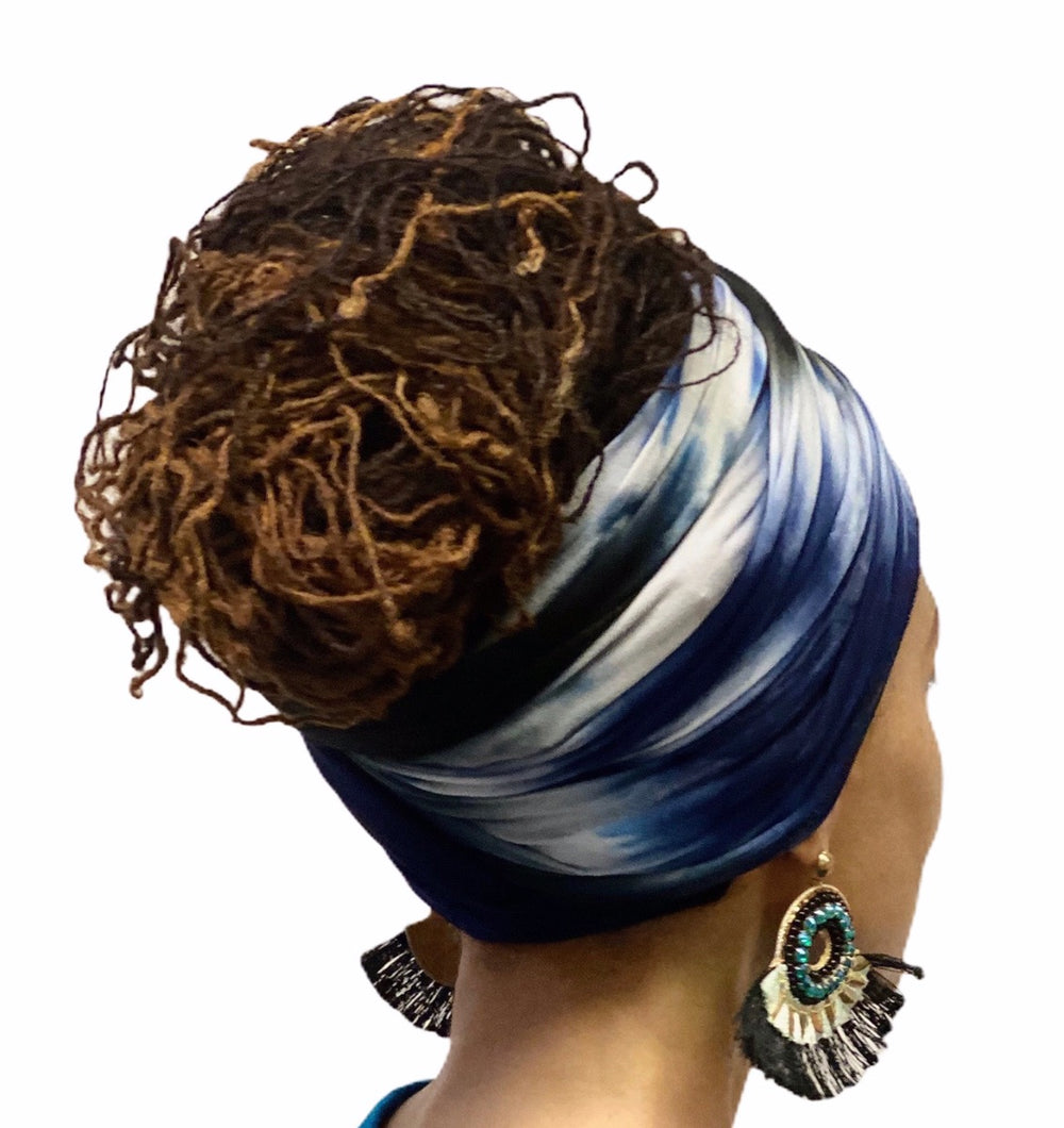 Head Wrap Scarf Turban - Blue Seas