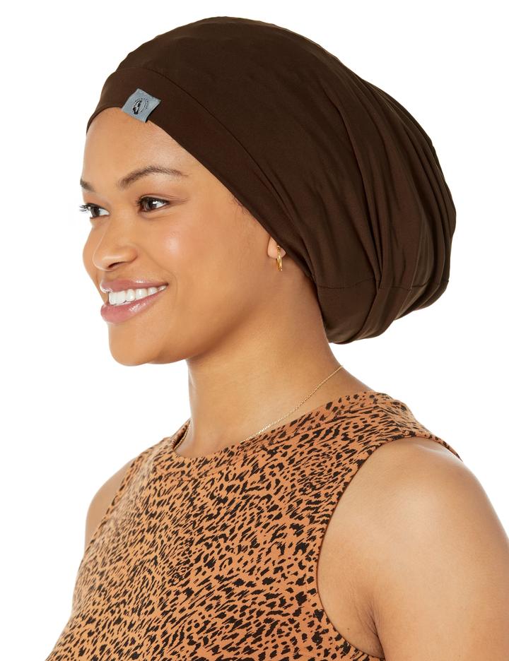 Dreadlocks locs hair cap bonnet for men and women - brown