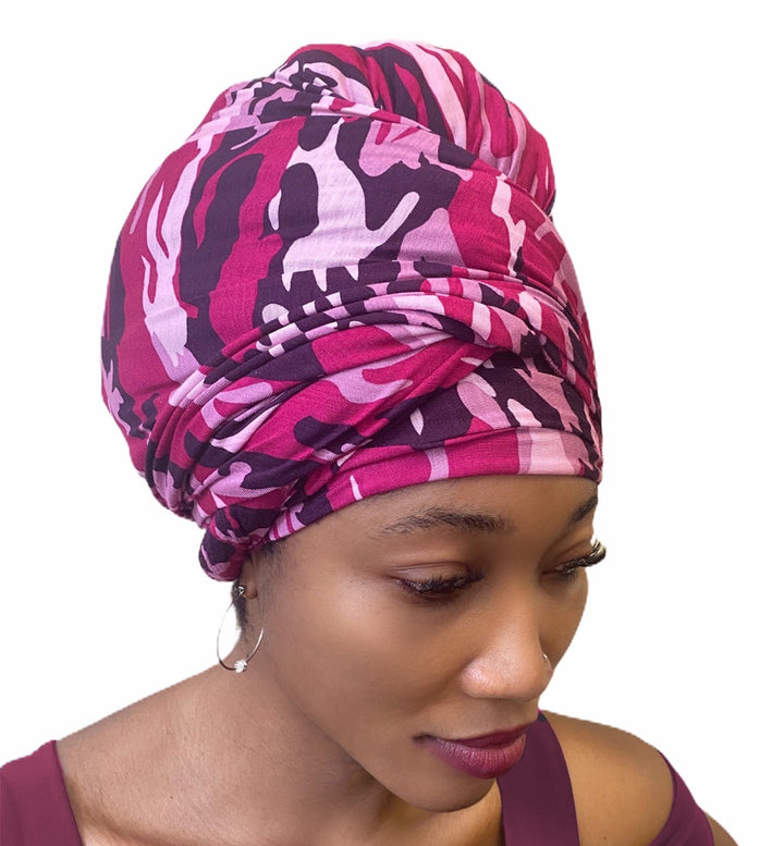 head wrap scarf pink fatigue 