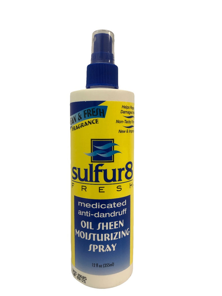 Sulfur 8 Fresh Medicated Anti-Dandruff Oil Sheen Moisturizing Spray 12 oz