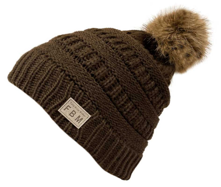 Cute Winter Beanie with Faux Fur PomPom