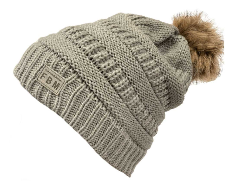 Cute Winter Beanie with Faux Fur PomPom