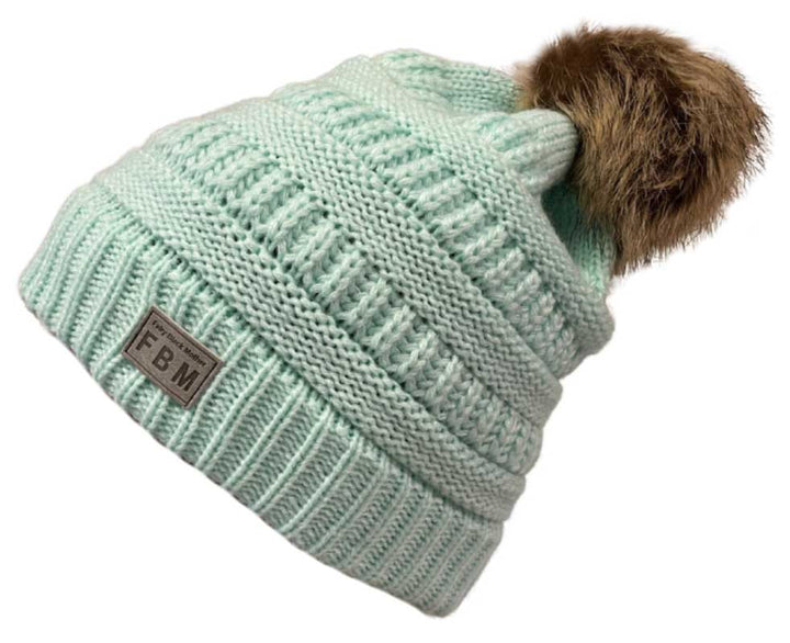 Cute Winter Beanie with Faux Fur PomPom